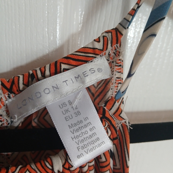 London Times Spaghetti Strap Halter Maxi Dress Size 8 Resort Cruise Wedding - Picture 2 of 6